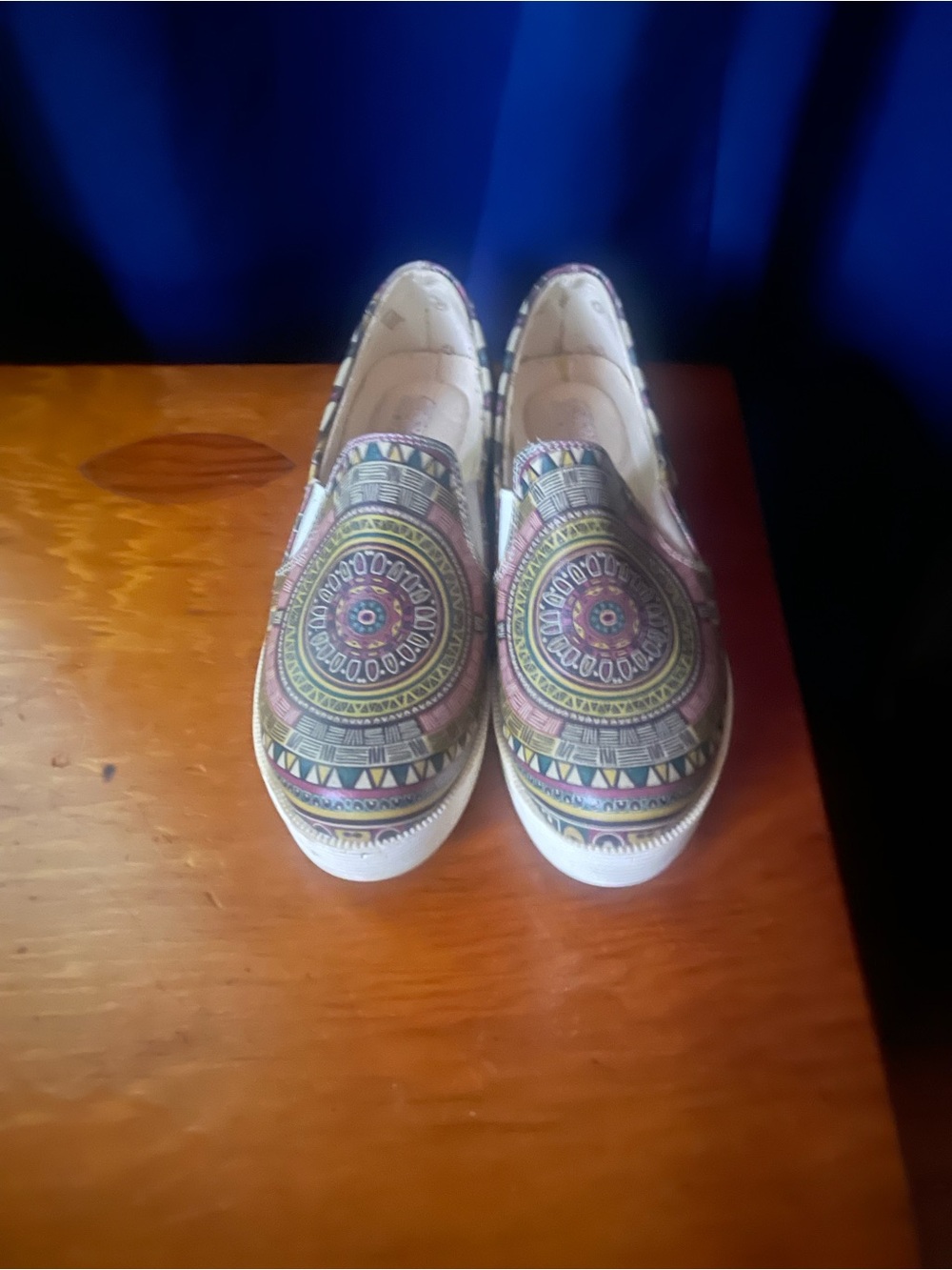 Slip-On Women’s Sneakers with Multicolor Mandala Print